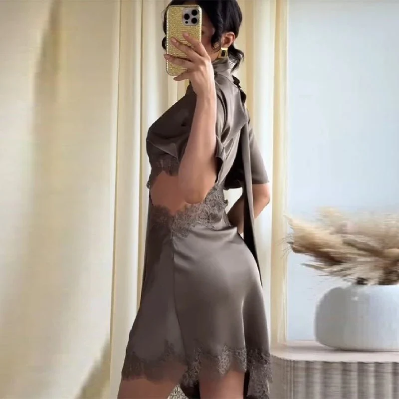 Bianca Cut Out Satin Mini Dress - Image 6
