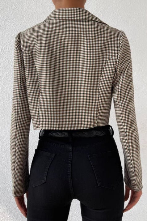 Bianca Houndstooth Cropped Blazer - Image 4