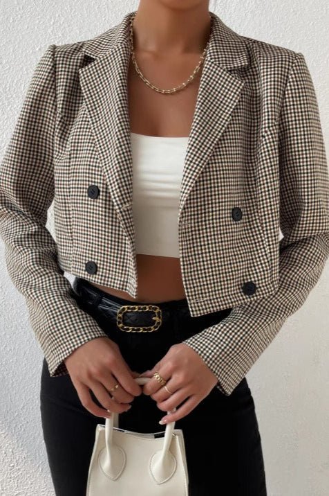Bianca Houndstooth Cropped Blazer - Image 5