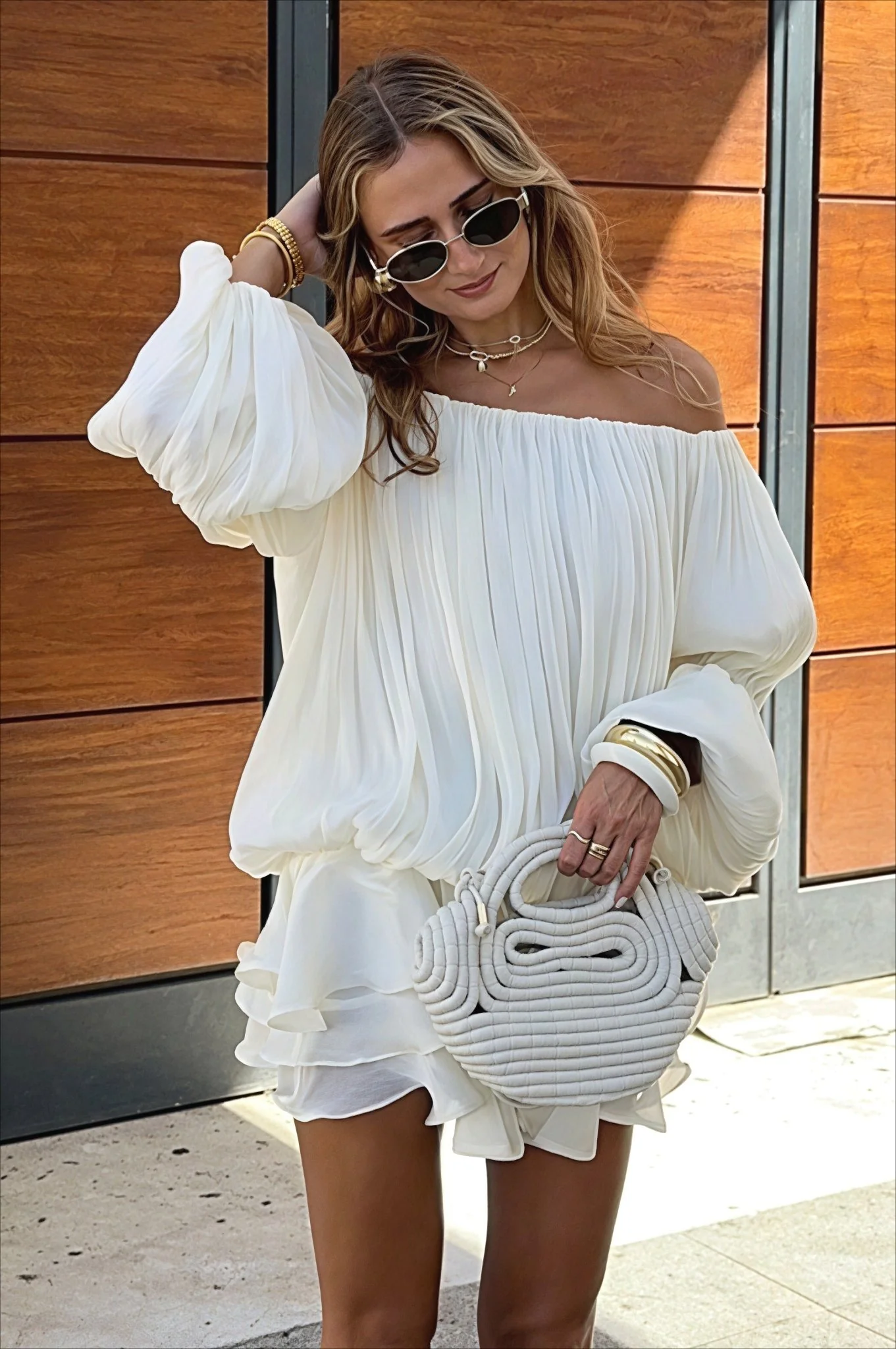 Bianca Off-Shoulder Ruffle Tiered Mini Dress - Image 5