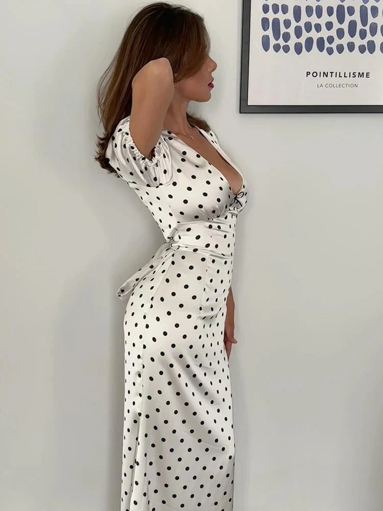 Bianca Polka Dot V-Neck Maxi Dress - Image 5