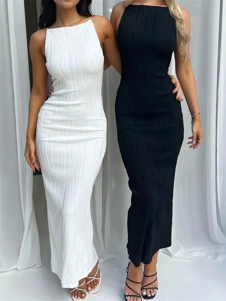 Bianca Ruched Sleeveless Party Dress with Back Split