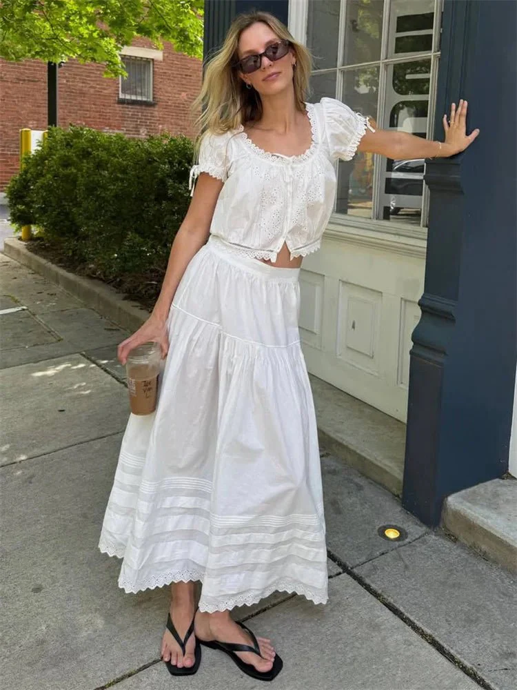 Blair High-Waist Lace Maxi Skirt