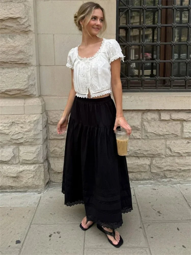 Blair High-Waist Lace Maxi Skirt - Image 5