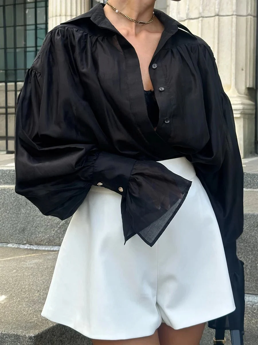 Brielle Button Down Sheer Blouse - Image 4