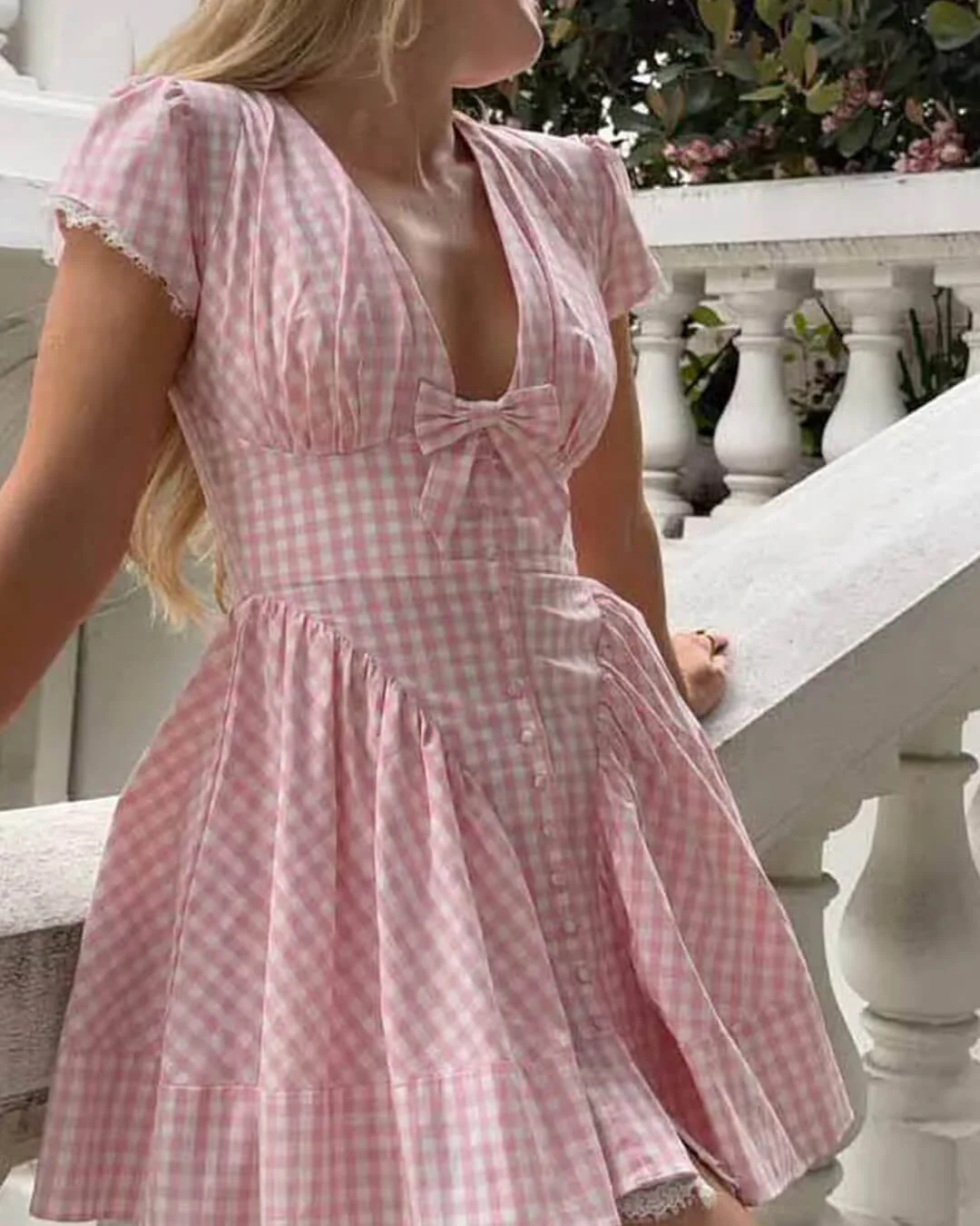 Brittany Plaid Ruffle Mini Dress