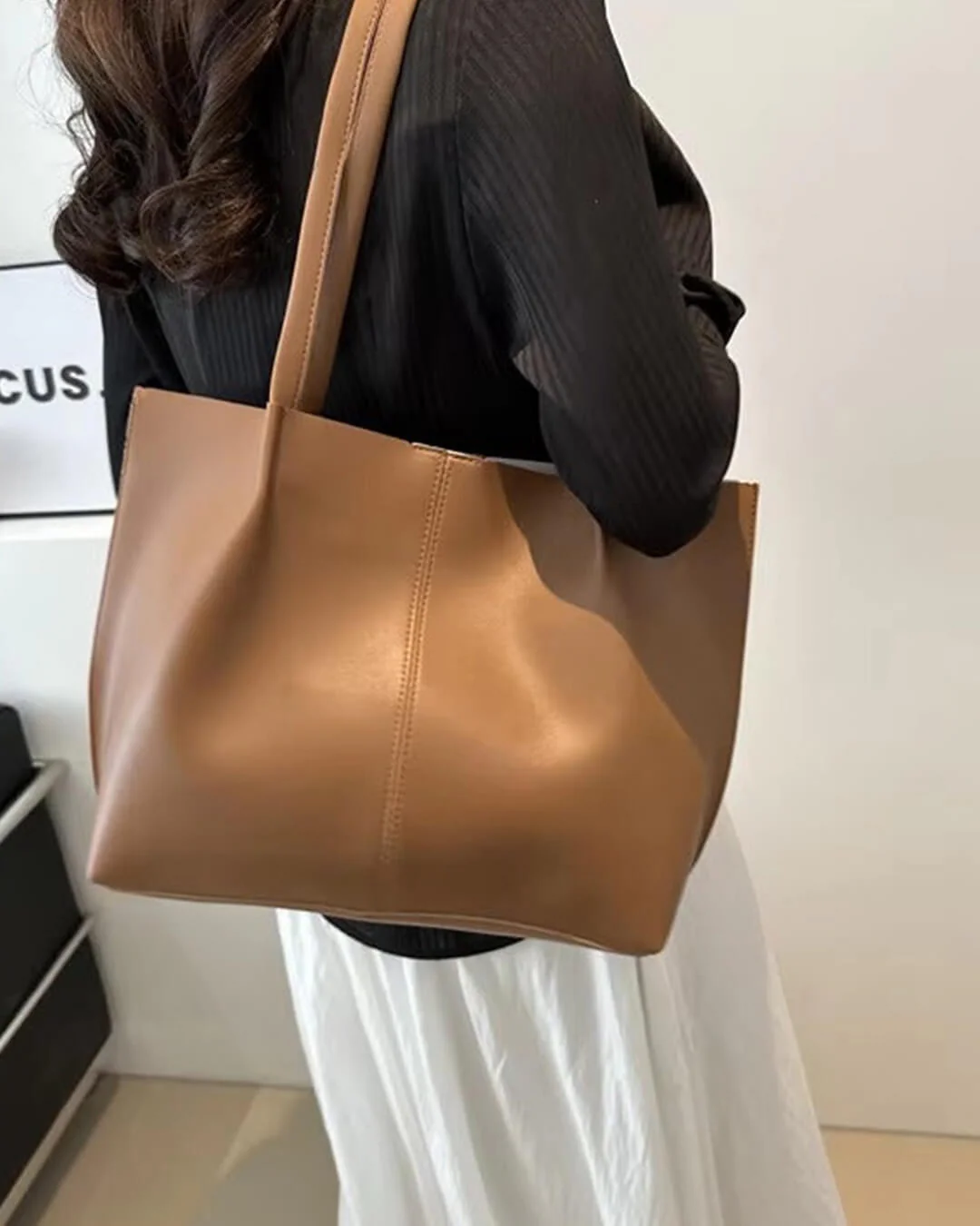 Calista Faux Leather Tote Bag - Image 8