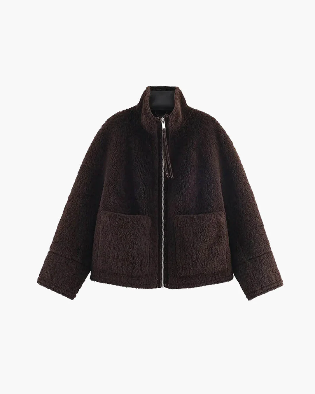 Carol Stand Collar Faux Fur Jacket - Image 10