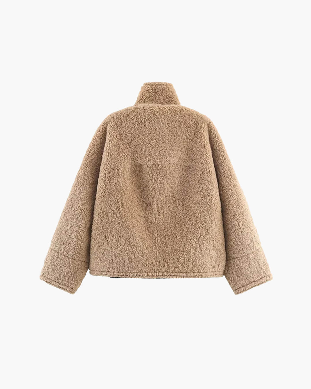 Carol Stand Collar Faux Fur Jacket - Image 7