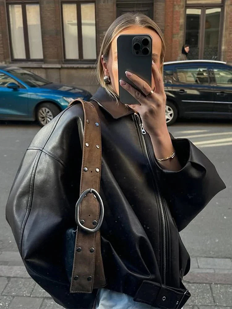 Caroline Vegan Leather Jacket - Image 10