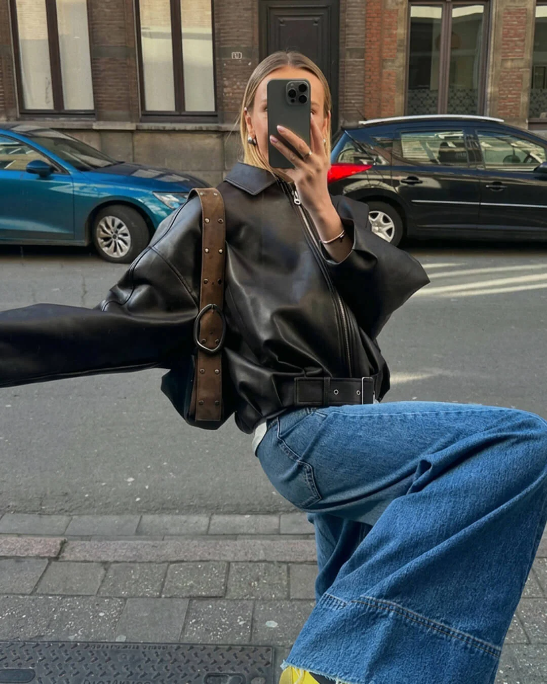 Caroline Vegan Leather Jacket - Image 11