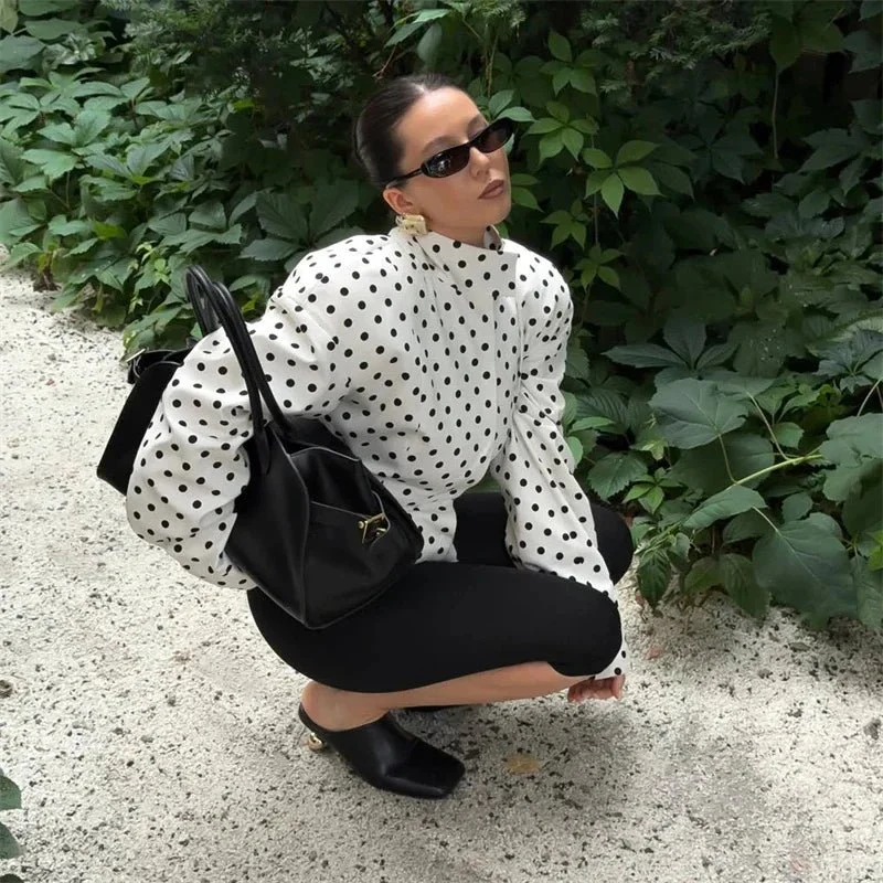 Caryl Stand Collar Polka Dot Jacket - Image 3
