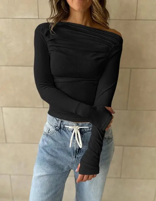 Cassy Off-Shoulder Long Sleeve Top - Image 4