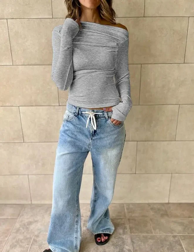 Cassy Off-Shoulder Long Sleeve Top - Image 7