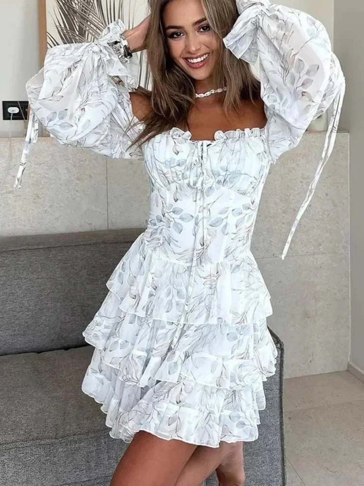Cate Square Neck Puff Sleeve Mini Dress