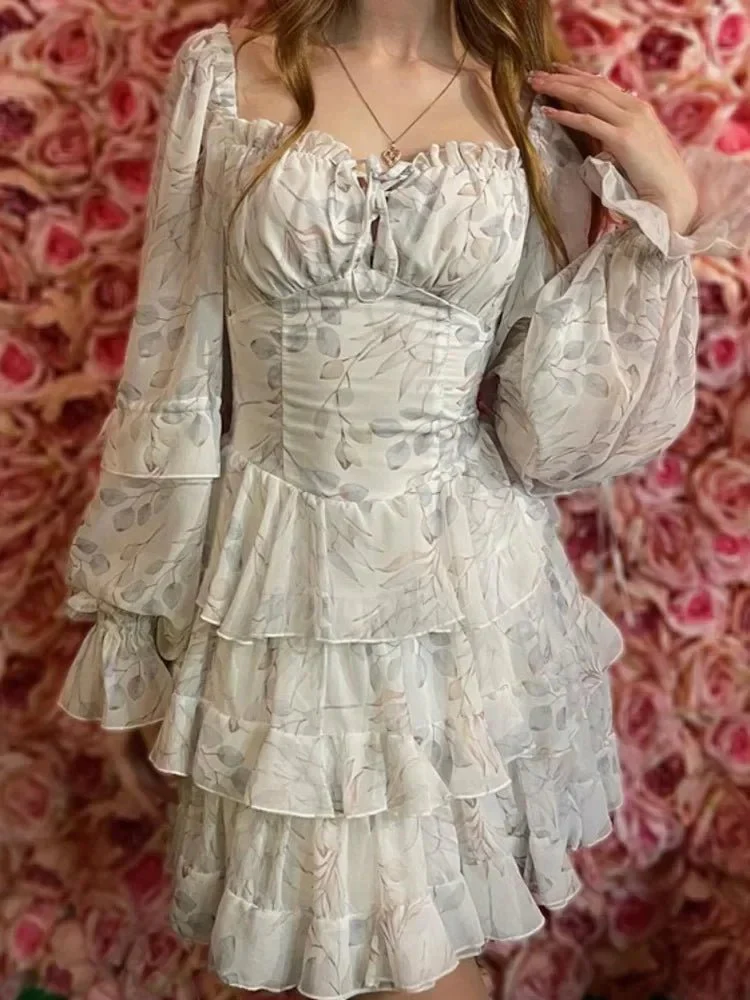 Cate Square Neck Puff Sleeve Mini Dress - Image 5