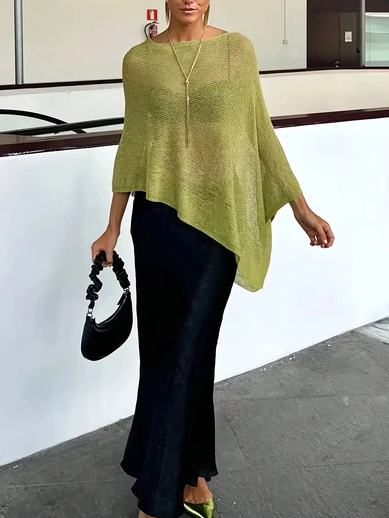 Celeste Batwing Knitted Shawl Top - Image 3