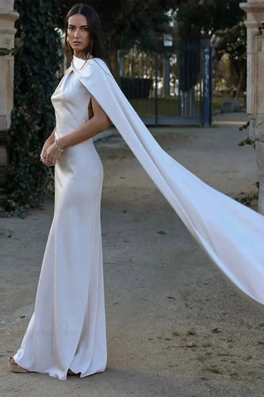 Celeste Elegant Satin Halter Dress - Image 3