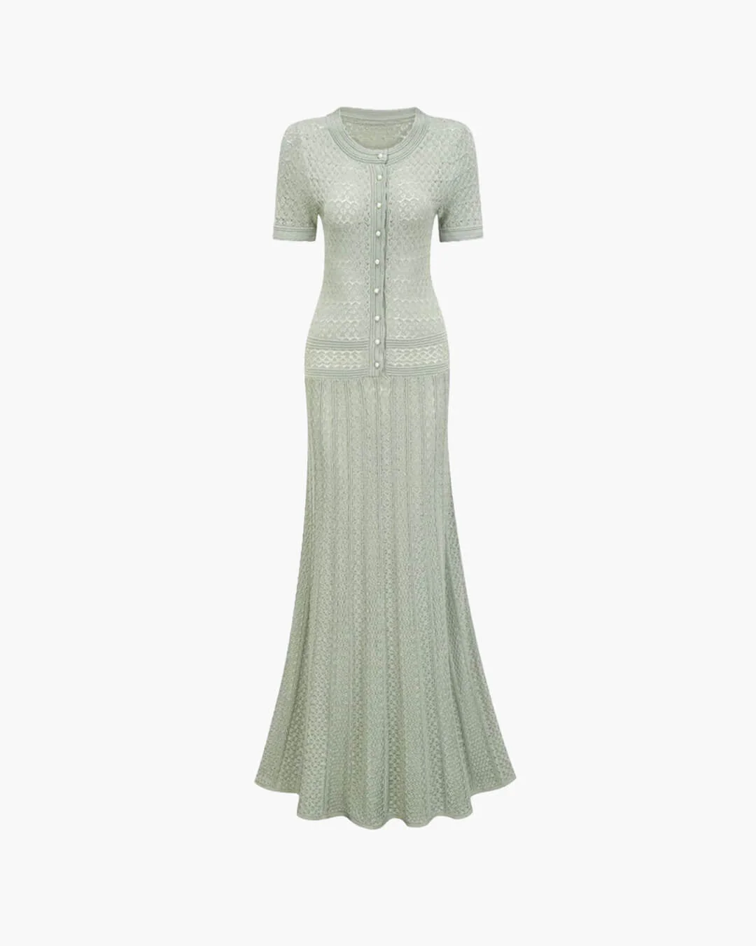 Celeste Half Button Knitted Midi Dress - Image 3