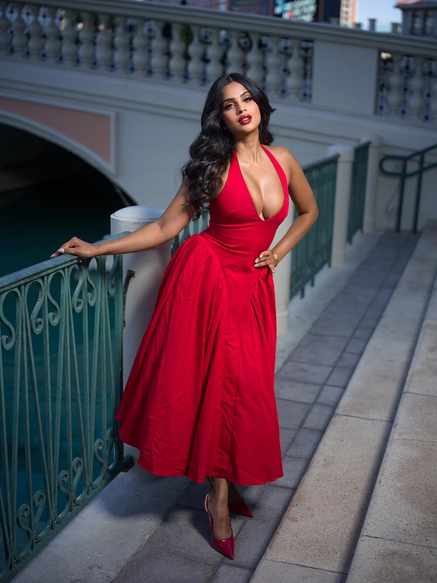 Celeste Halter Midi Dress - Image 10