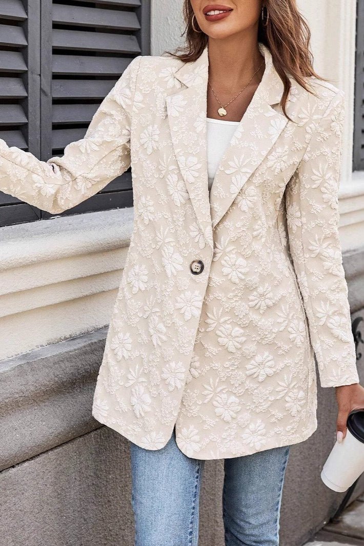 Celeste Jacquard Single Button Blazer