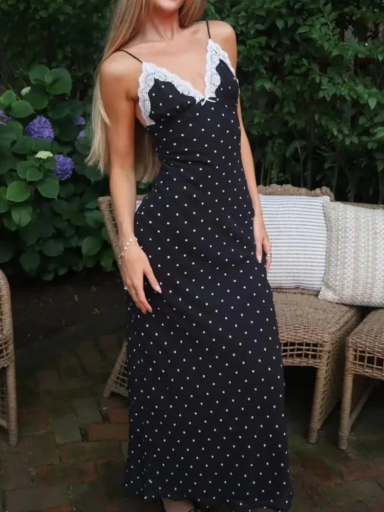 Celeste Lace Trim Polka Dot Dress - Image 2