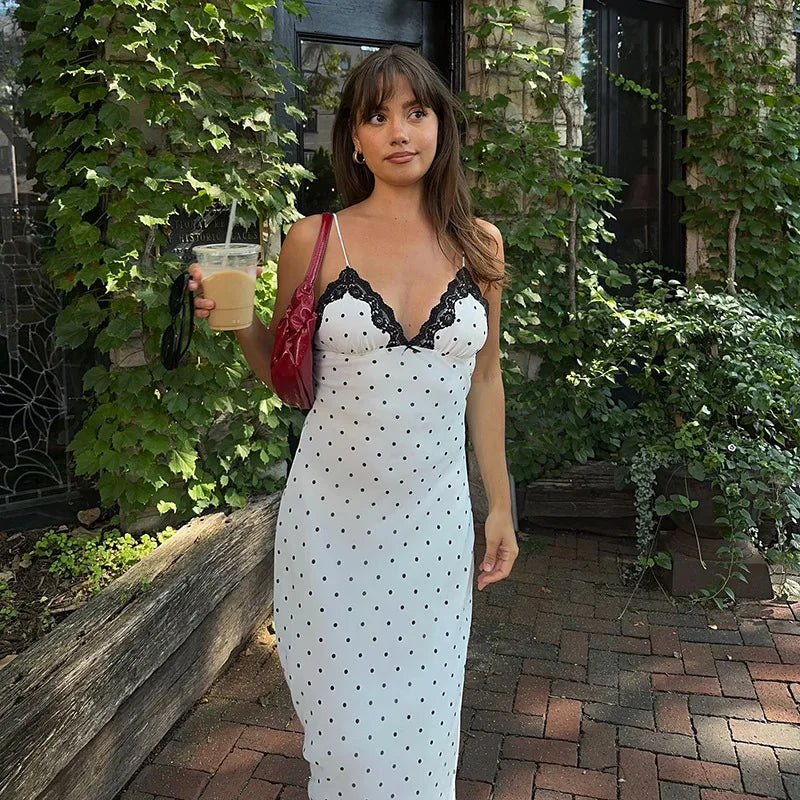 Celeste Lace Trim Polka Dot Dress - Image 3