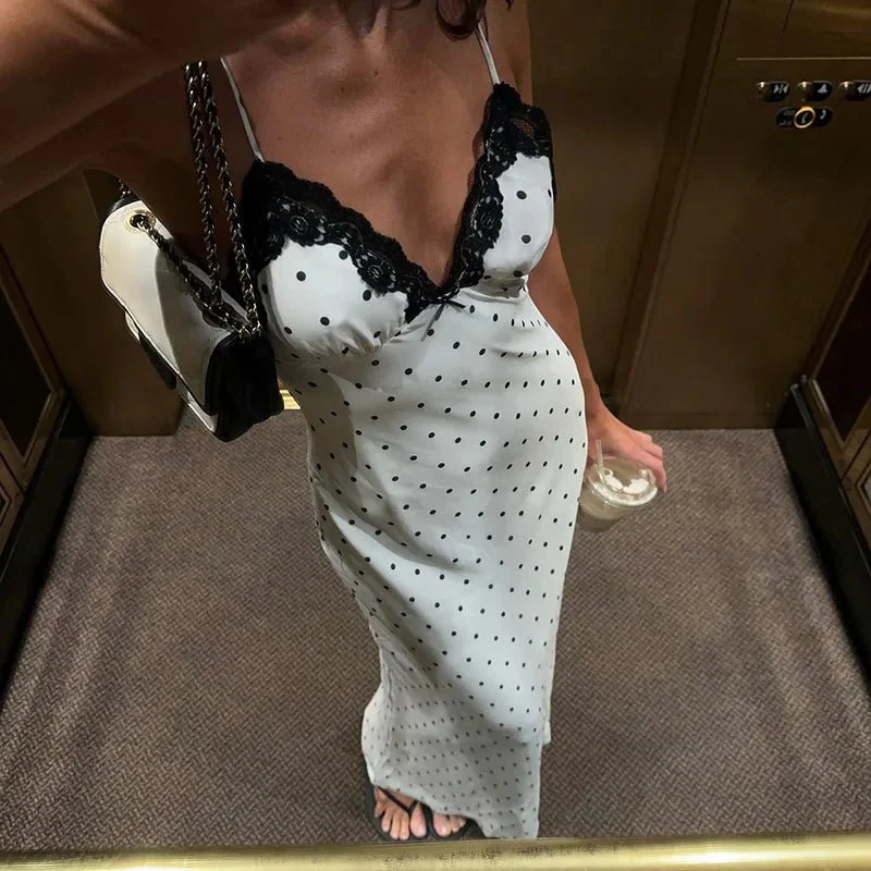 Celeste Lace Trim Polka Dot Dress - Image 5