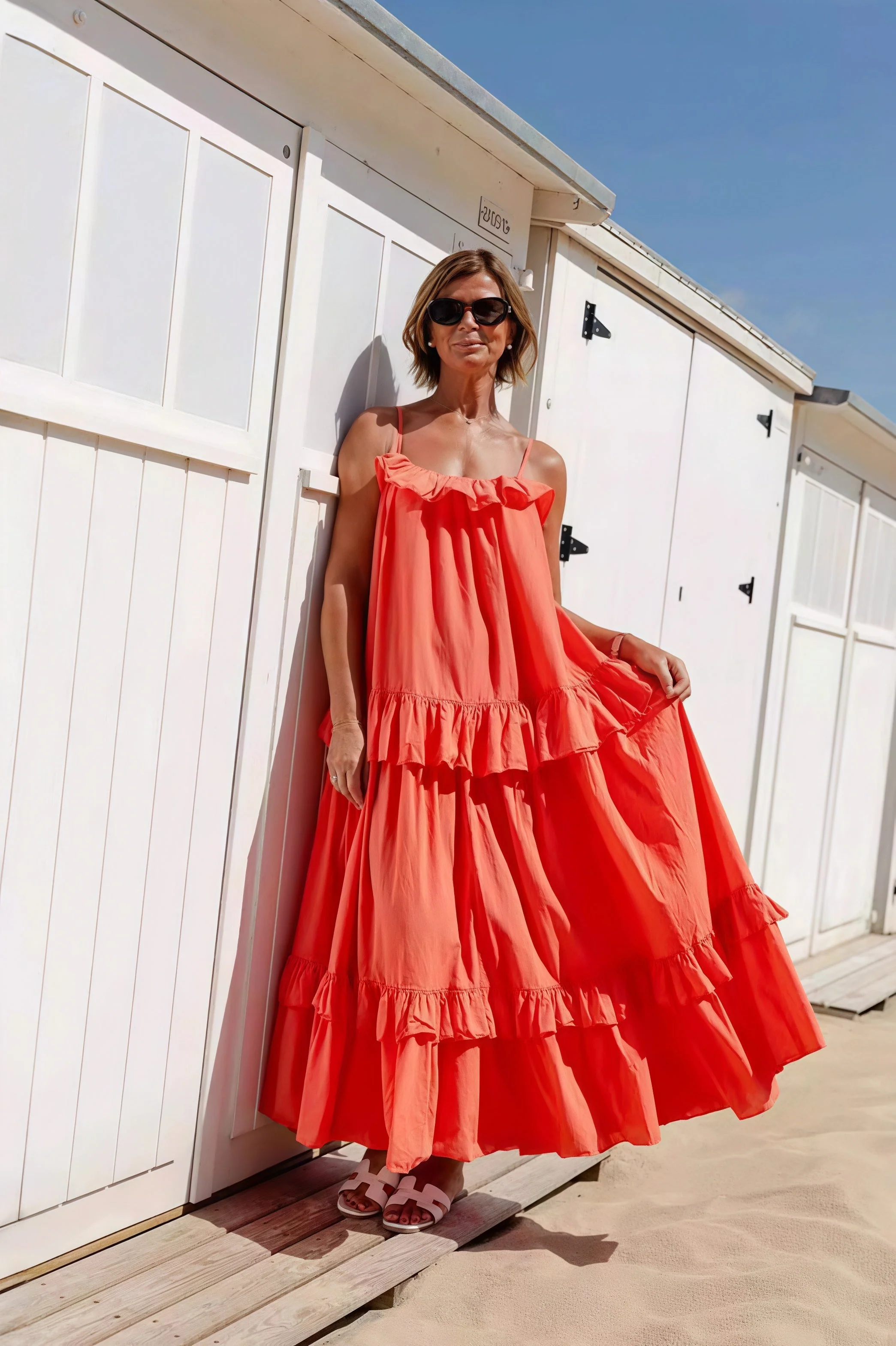 Celeste Ruffle Hem Beach Maxi Dress - Image 3
