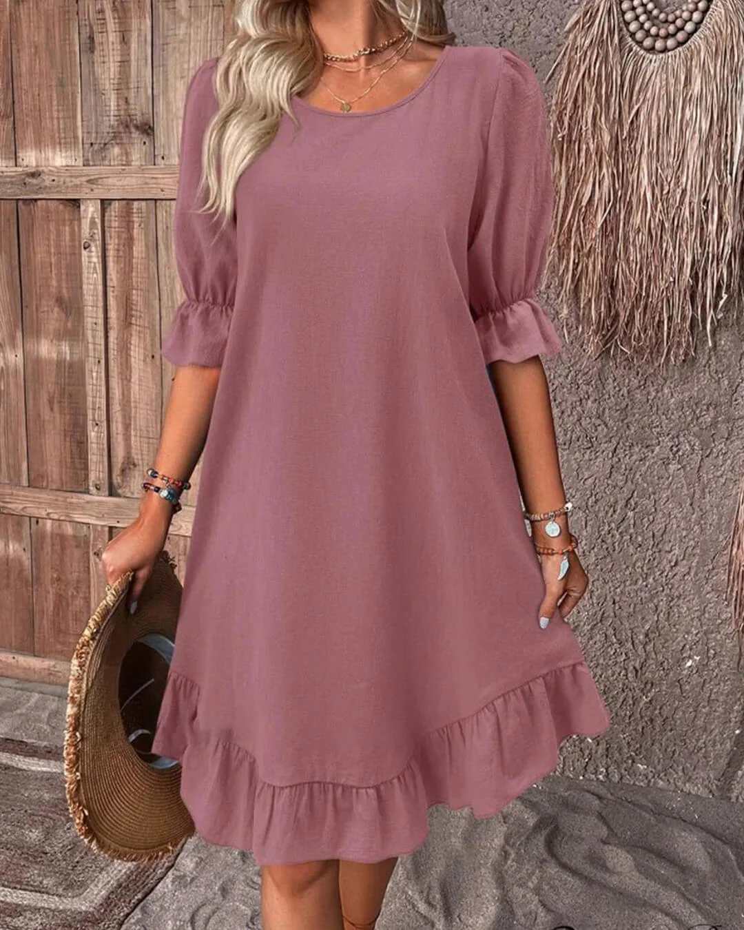 Celeste Ruffle Hem Smock Dress - Image 15