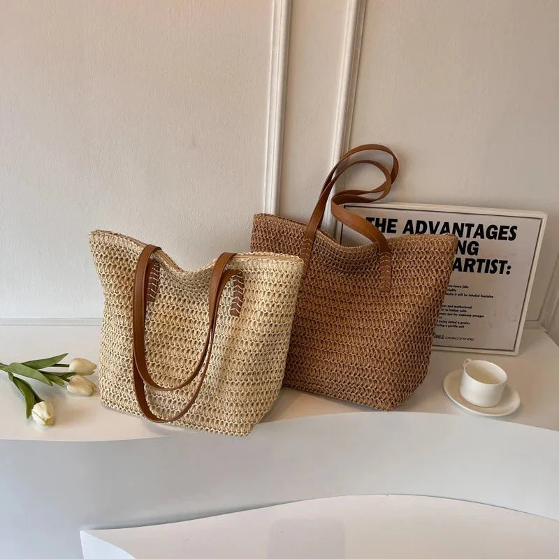 Celeste Woven Straw Beach Tote - Image 5