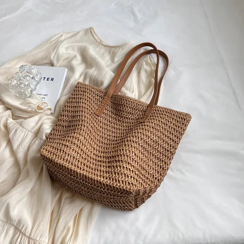 Celeste Woven Straw Beach Tote - Image 6