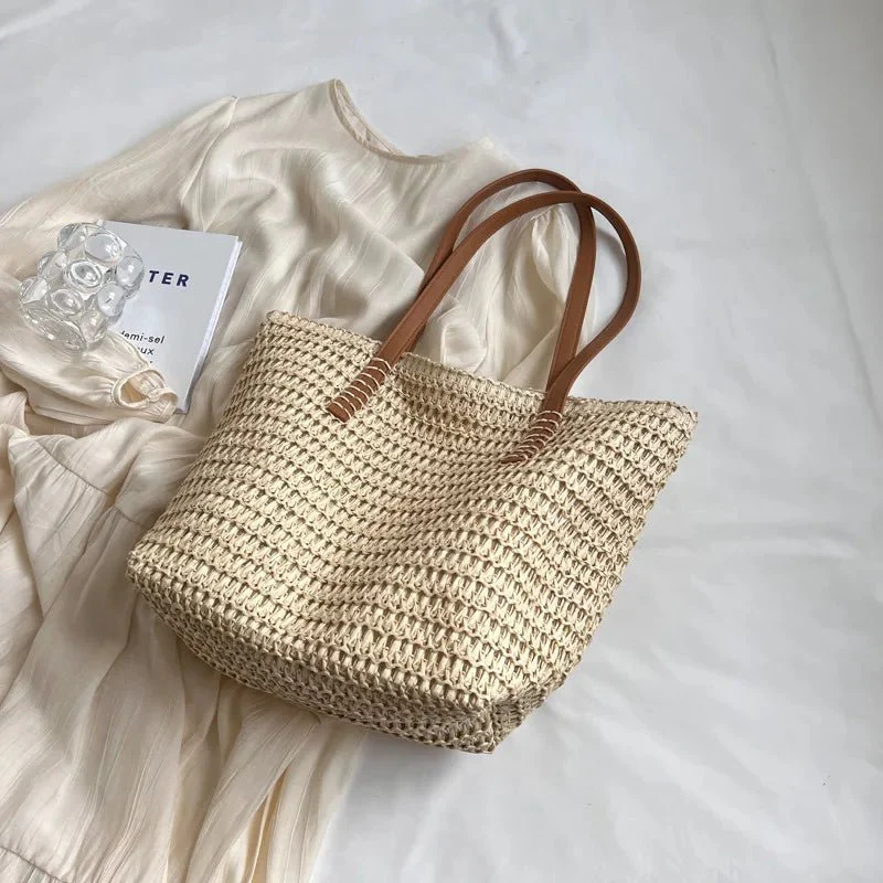 Celeste Woven Straw Beach Tote - Image 7