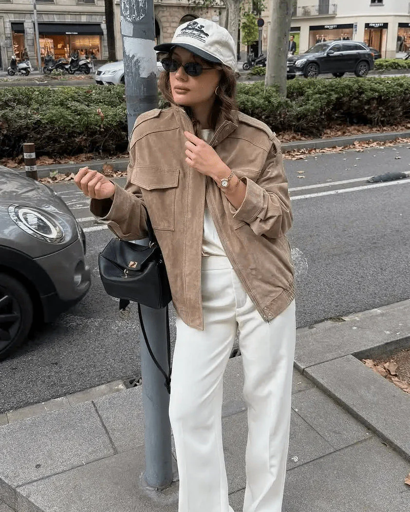 Charice High-Neck Suede Jacket