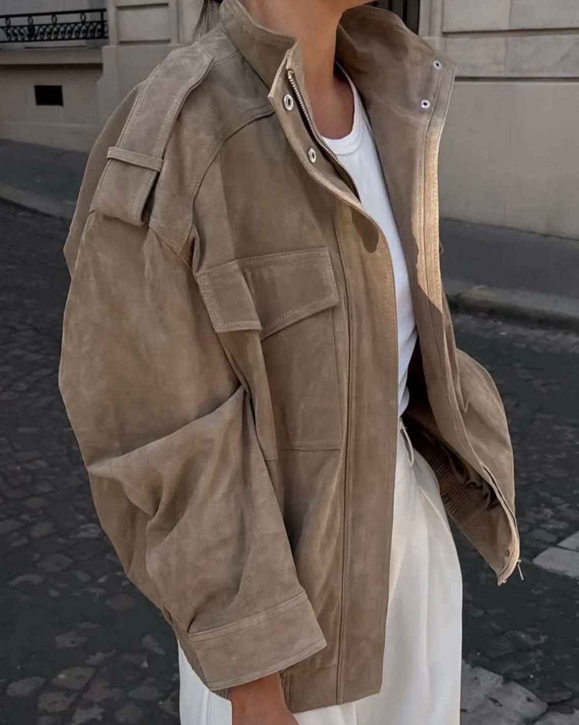 Charice High-Neck Suede Jacket - Image 3