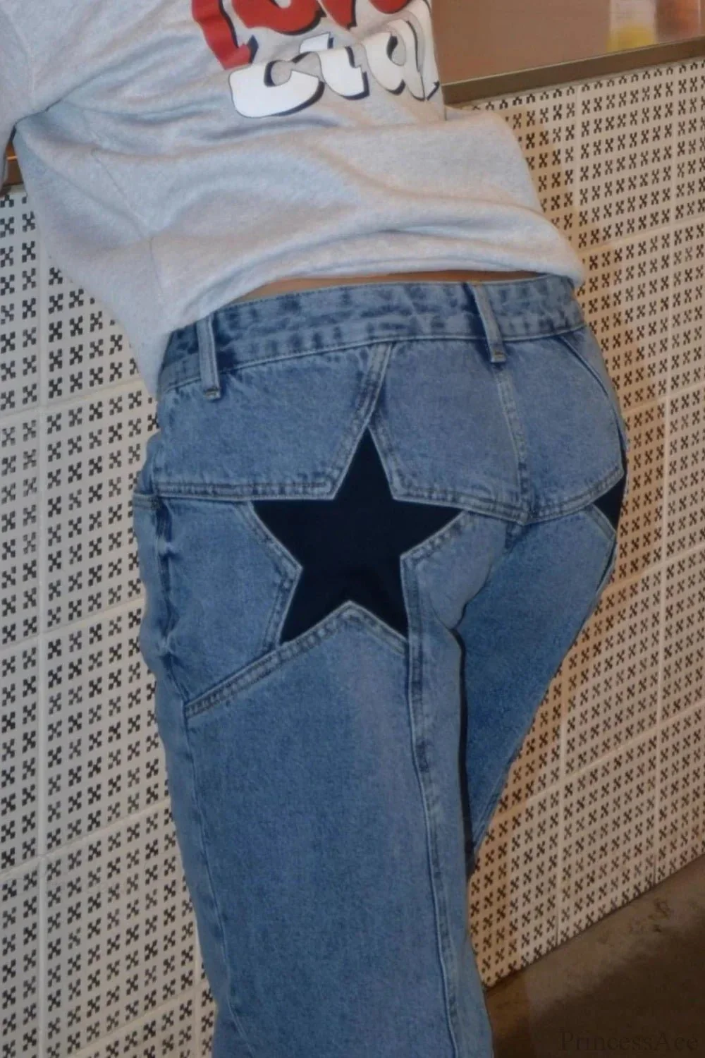 Charlize Star Patchwork Color-Block Jeans - Image 10