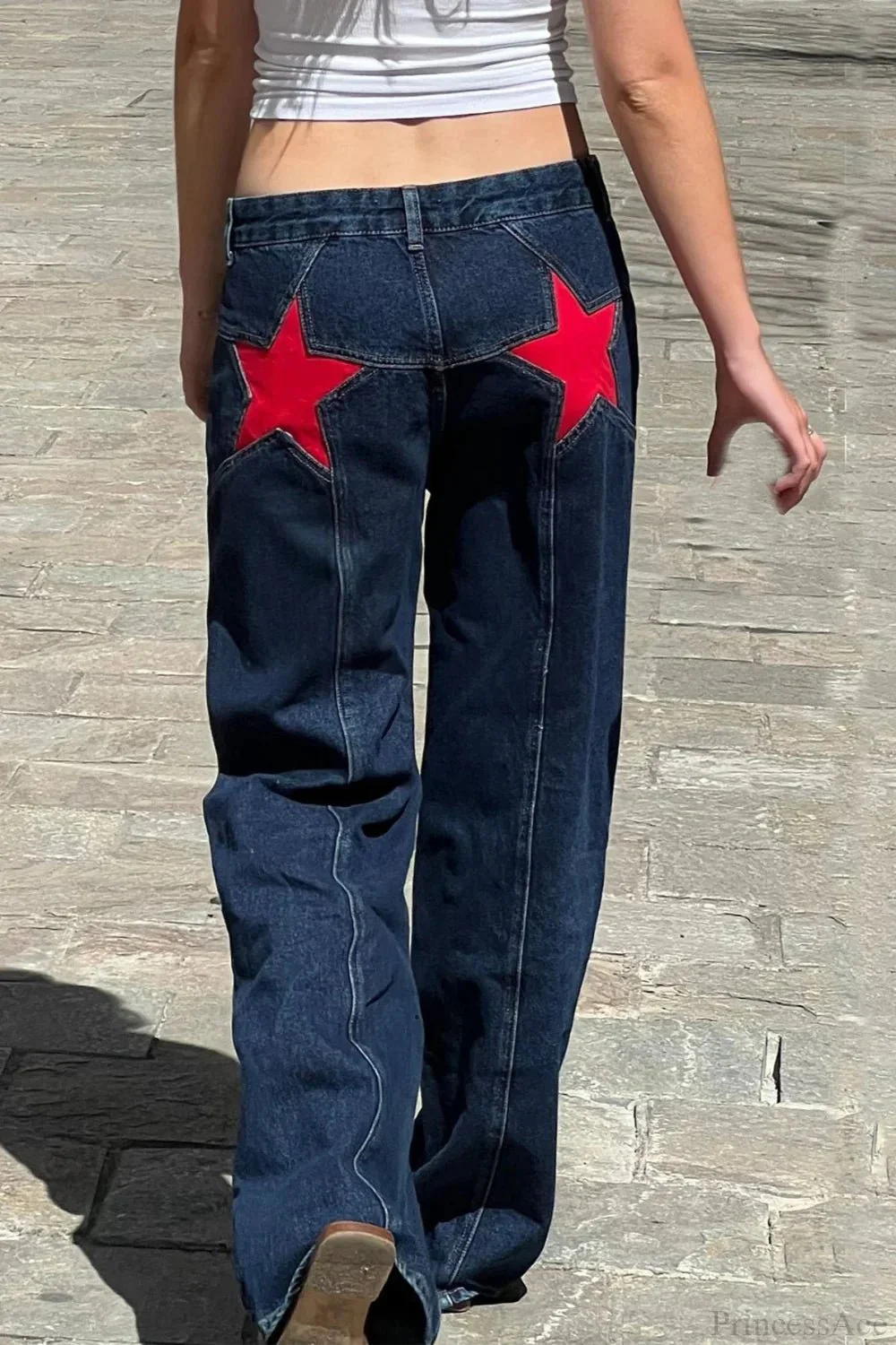 Charlize Star Patchwork Color-Block Jeans - Image 4