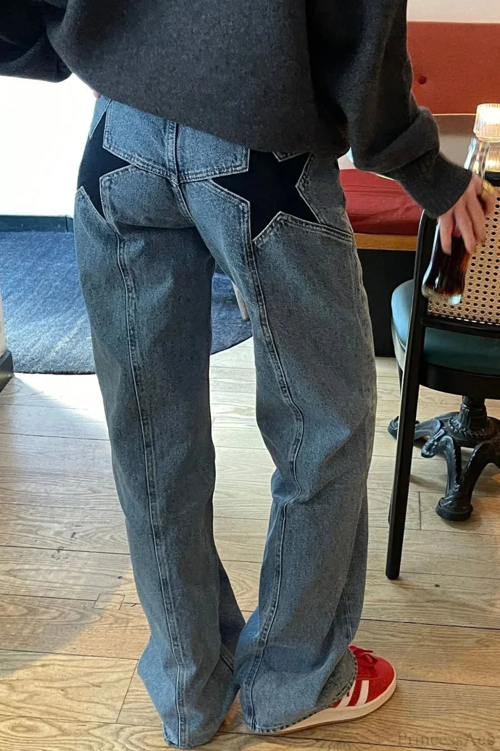 Charlize Star Patchwork Color-Block Jeans - Image 9