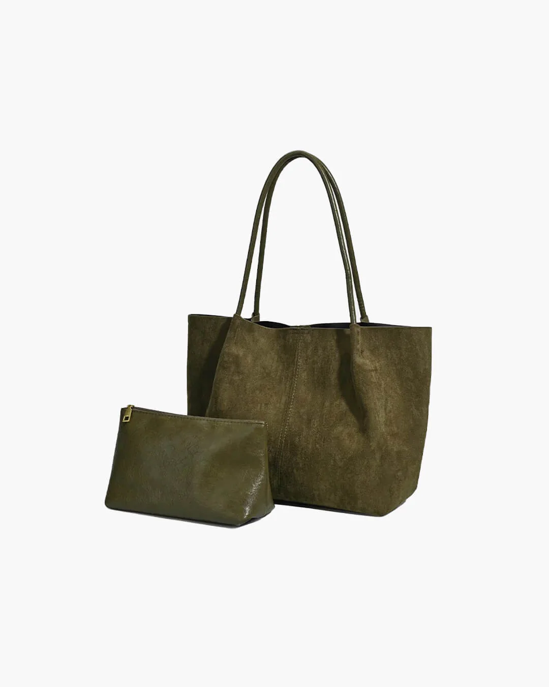 Cheska Suede Tote Bag with Pouch - Image 9