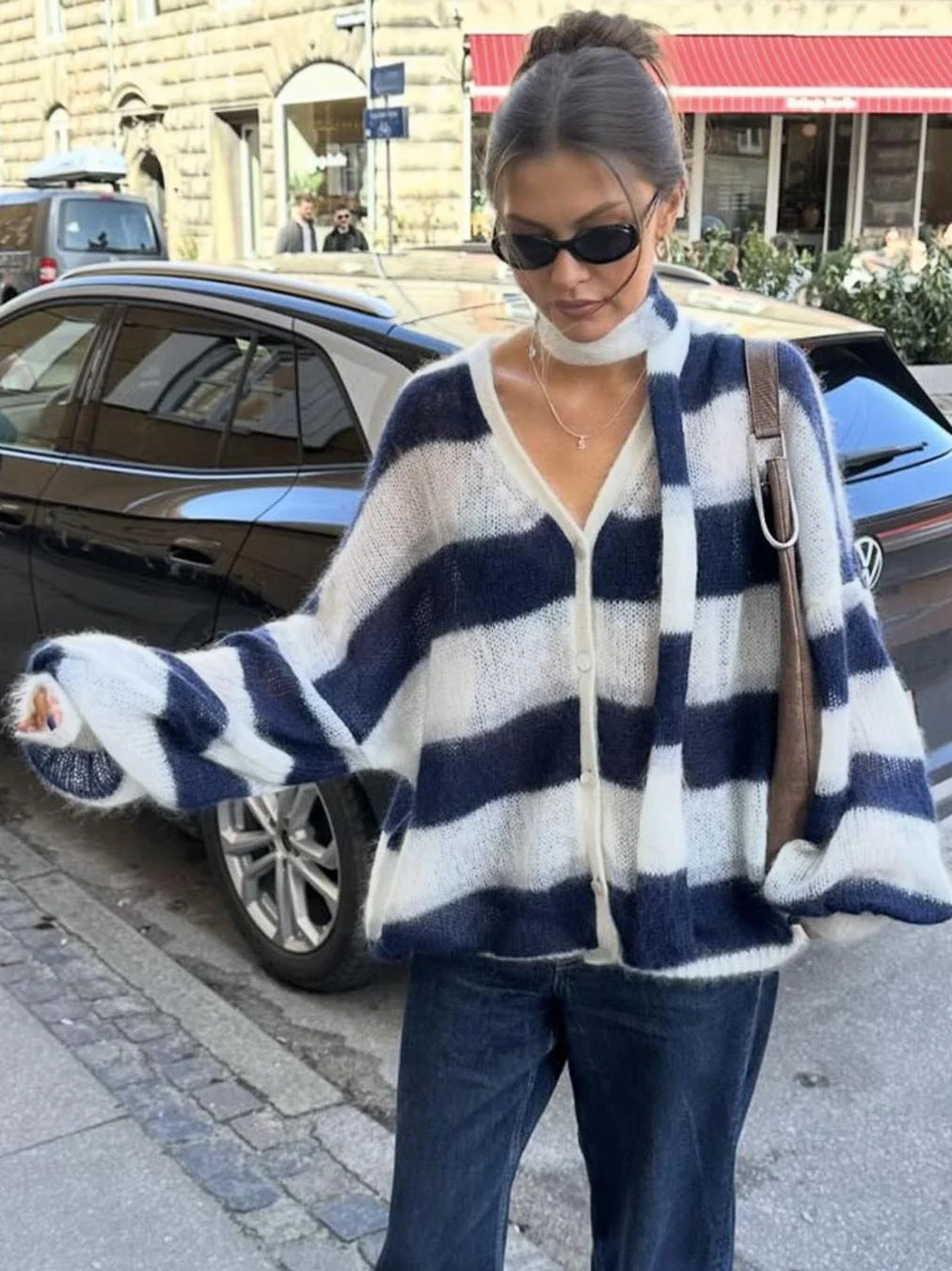 Christel Loose Striped Cardigan - Image 2