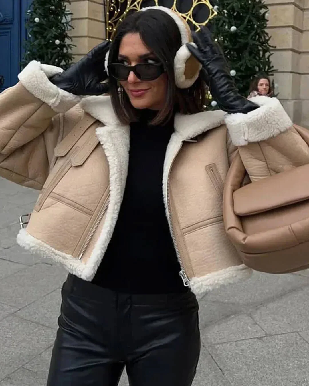 Cindy Suede Faux Fur Jacket - Image 3
