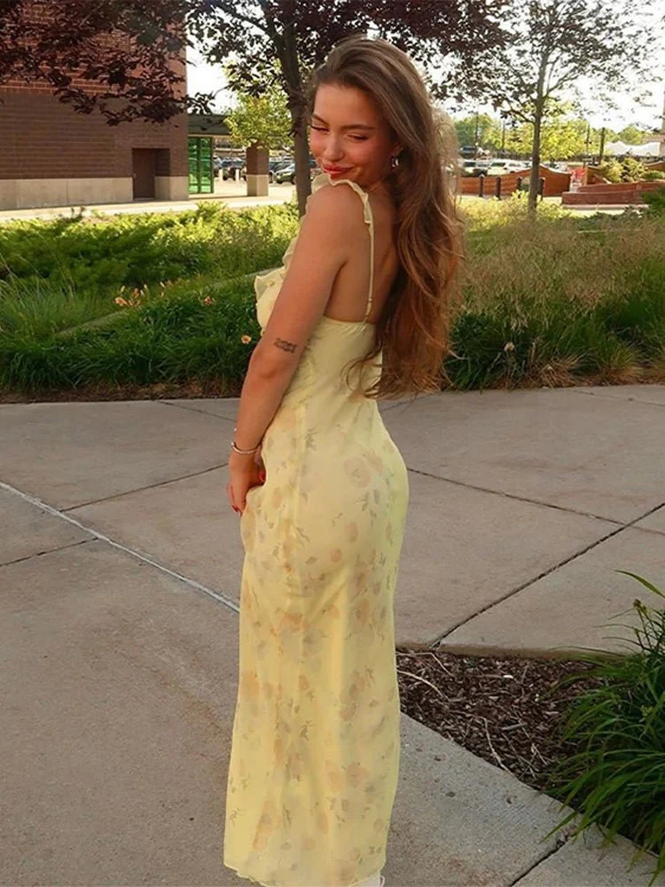 Clementine Ruffled Floral Maxi Dress - Image 5
