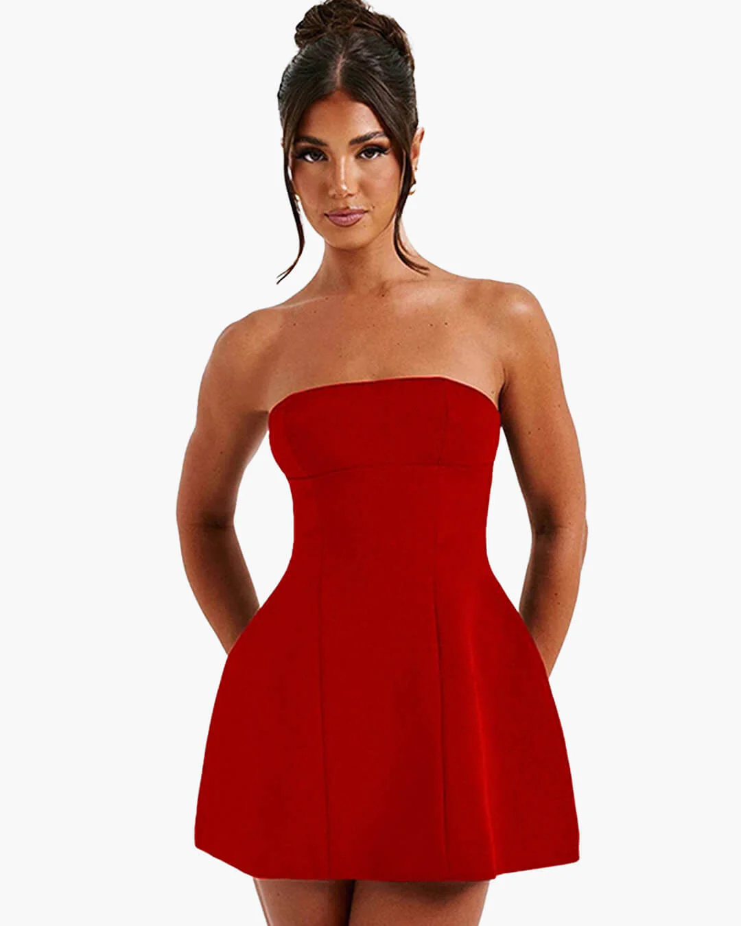 Colby Cinched Waist Strapless Mini Dress - Image 4