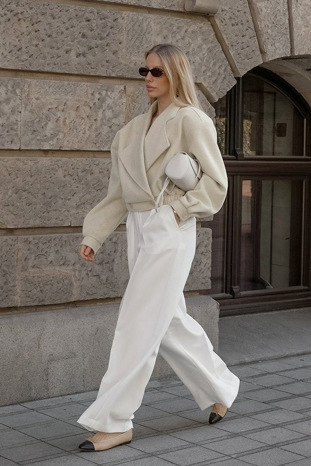 Courtney Lapel Elastic Waistband Coat