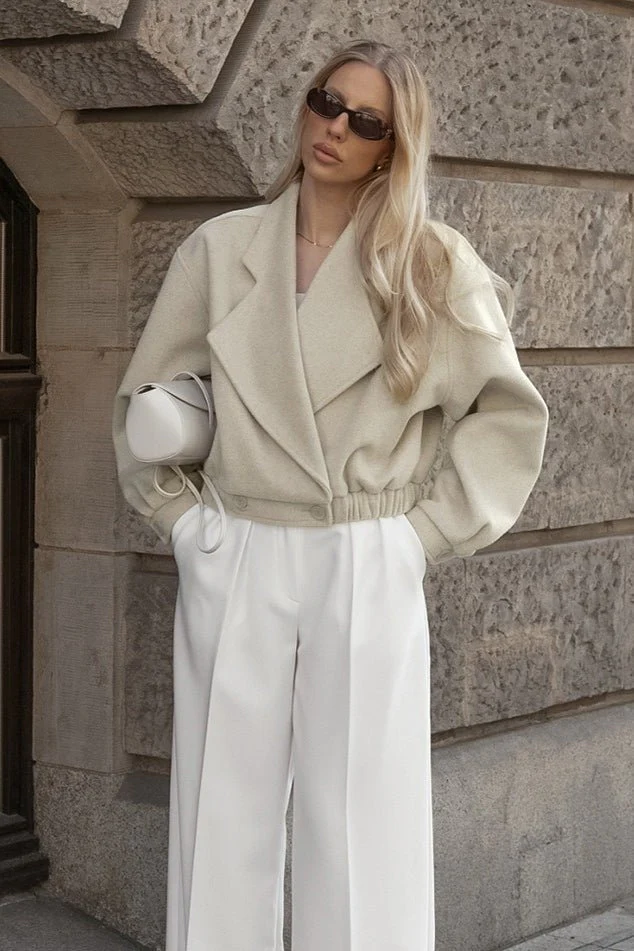 Courtney Lapel Elastic Waistband Coat - Image 2