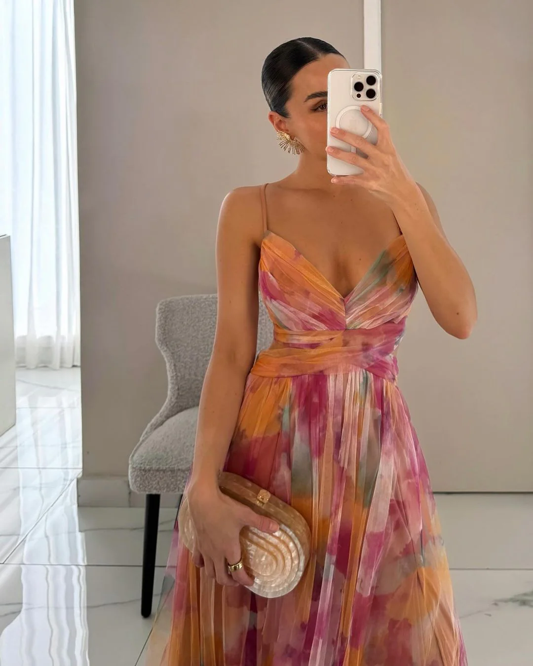 Dahlia Floral Tulle Maxi Dress - Image 2