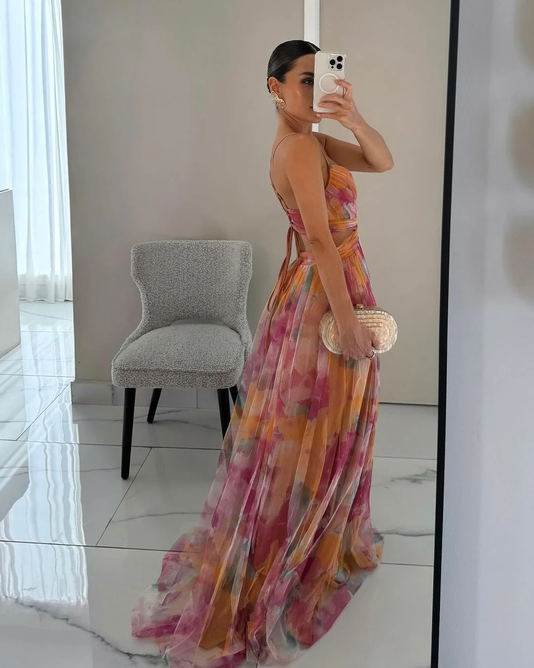 Dahlia Floral Tulle Maxi Dress - Image 3