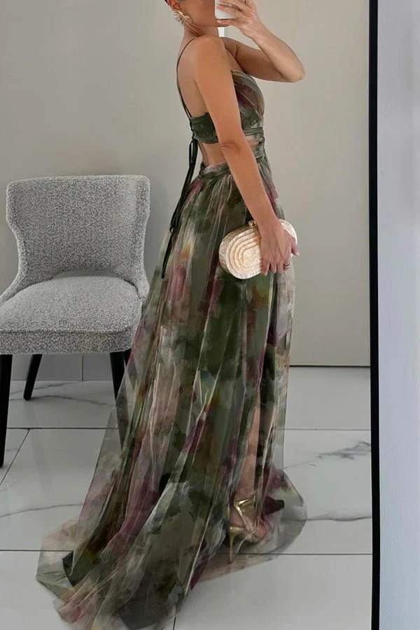 Dahlia Floral Tulle Maxi Dress - Image 6