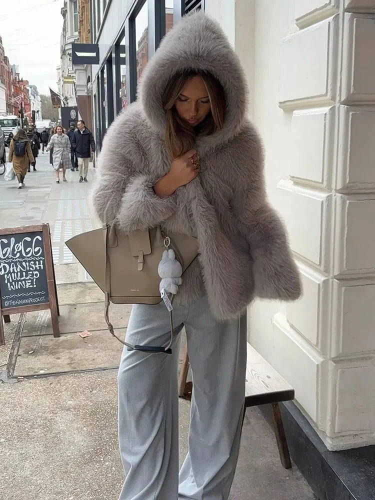 Dana Faux Fur Hooded  Jacket - Image 3