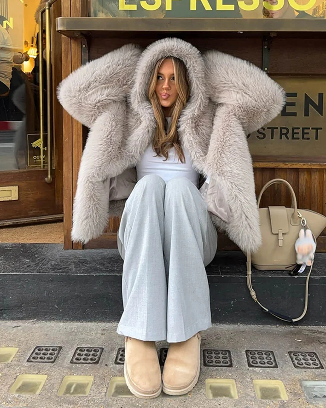 Dana Faux Fur Hooded  Jacket - Image 8